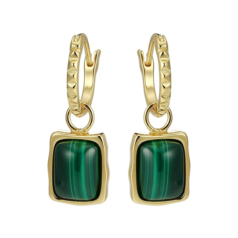 Aororawing Earring-Malachite
